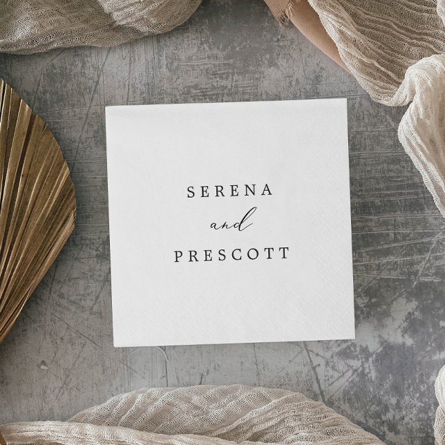 Delicate Black Calligraphy Wedding Napkin (Creator Uploaded)