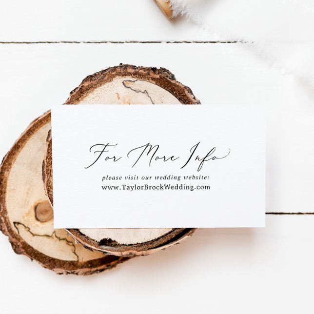 Delicate Black Calligraphy Wedding Website Enclosure Card (Creator Uploaded)