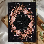 Delicate Black Ornate Floral Save The Date Invitation<br><div class="desc">Elegant,  modern,  and delicate Mystic Delicate Black Ornate Floral Save The Date wedding invitation that you can customise with your info to make it furthermore special. The romantic minimalist design features lovely and elegant calligraphy on a Beautiful background with a clean and simple look.</div>