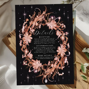 Delicate Black Ornate Floral Wedding Enclosure Card