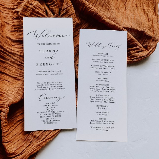 Delicate Black Printable Wedding Program (Creator Uploaded)