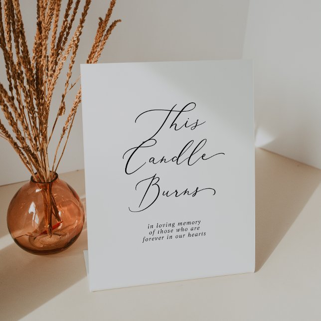 Delicate Black This Candle Burns Wedding Memorial Pedestal Sign (Creator Uploaded)