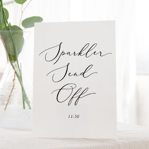 Delicate Black Wedding Sparkler Send Off Pedestal Sign