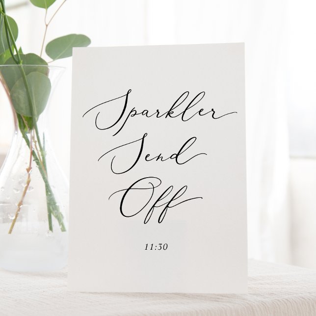Delicate Black Wedding Sparkler Send Off Pedestal Sign (Creator Uploaded)