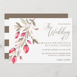 Delicate Bloom typography rustic wedding Invitation