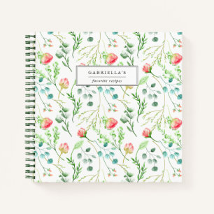Delicate Blooms Personalized Recipe Notebook