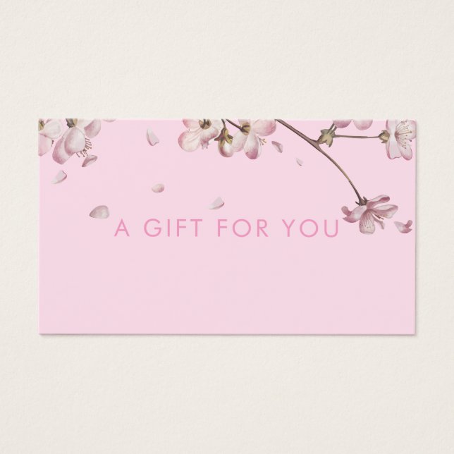 Delicate Blossom Floral Pink Gift Certificate (Front)