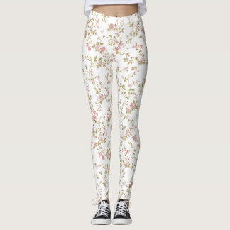 Delicate Blossom Vine Floral Pattern Leggings