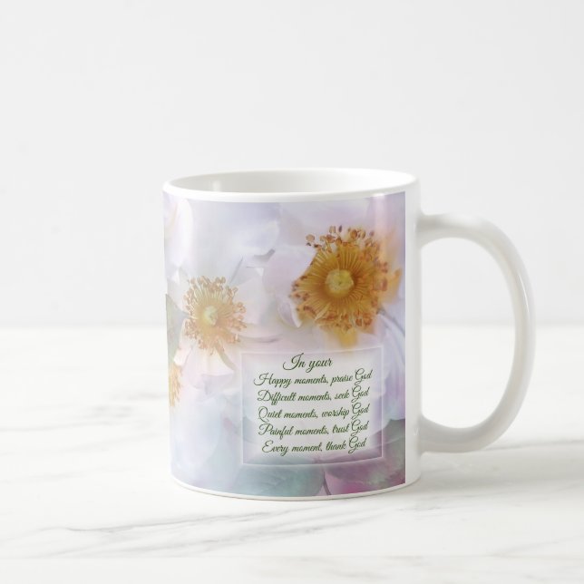 Delicate Blossom with quotation Coffee Mug (Right)