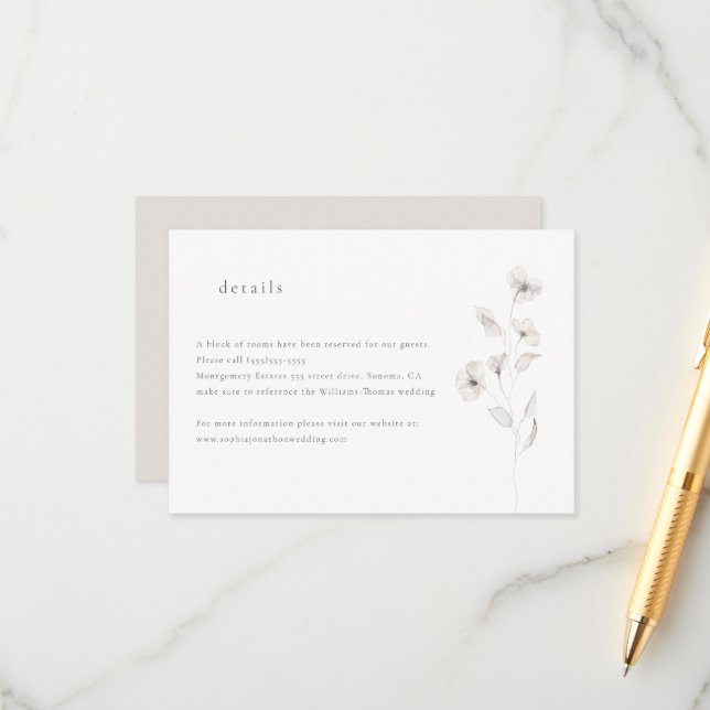 Delicate Blossoms Details Enclosure Card (Front/Back In Situ)