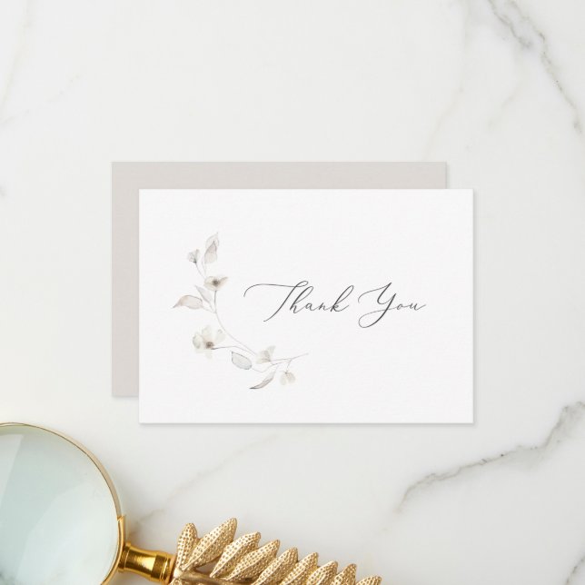 Delicate Blossoms Flat Thank You Card (Front/Back In Situ)