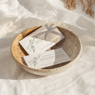 Delicate Blue Floral Baby Shower Diaper Raffle Enclosure Card