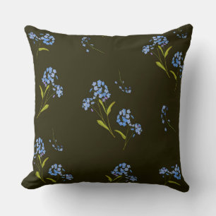 Delicate Blue Floral Cushion