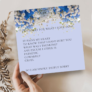 Delicate Blue Floral I’m sorry apology Card