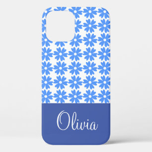 Delicate Blue Floral Personalised iPhone 12 Case