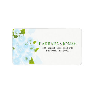 Delicate Blue Flowers Label