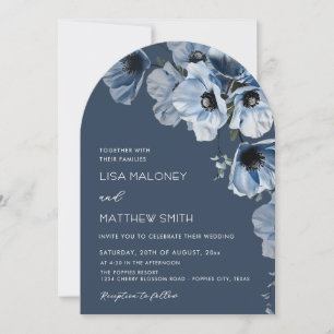 Delicate Blue Flowers Wedding Invitation