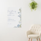 Delicate Blue Green Floral Bridal Shower Welcome