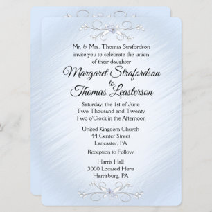 Delicate Blue Wedding Invitation