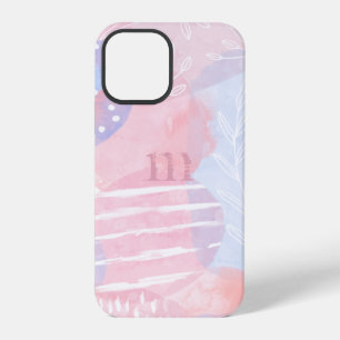 Delicate Blush and Blue Abstract Watercolor Shapes iPhone 12 Pro Case