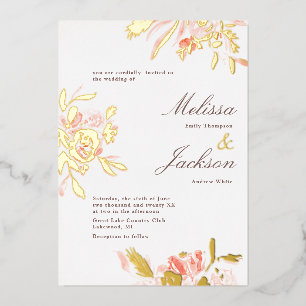 Delicate Blush Flower and Gold Bloom Wedding  