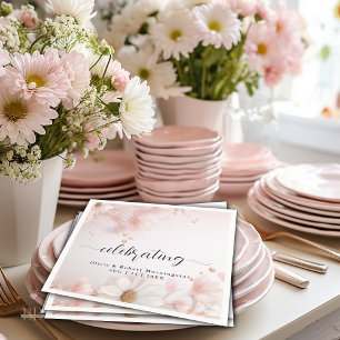 Delicate Blush Pink Daisies Napkin