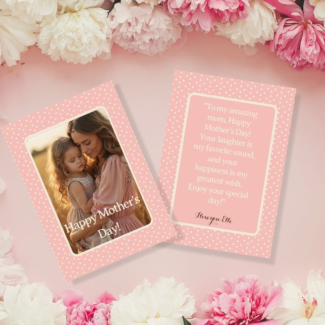 Delicate Blush Pink Mother’s Day Photo Card (Delicate Blush Pink Mother’s Day Photo Card)