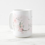 Delicate Blush Pink Rose Monogram Letter C Coffee Mug<br><div class="desc">Monogram Floral Letter C - A pale blush pink watercolor wash behind delicate blush pink cottage roses. Pretty watercolor floral sprays on both sides of the mug - and decorate the large first letter of your name. Delicate hand painted smokey green foliage and watercolor sweetheart roses in blush pink is...</div>