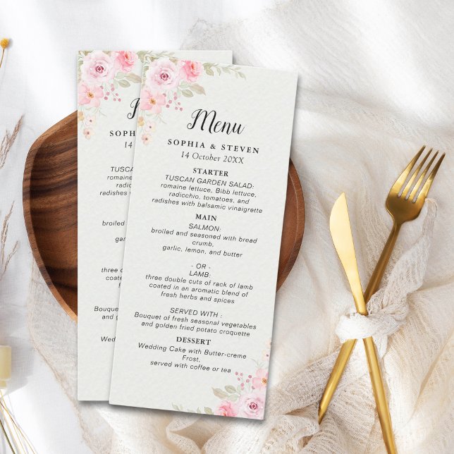 Delicate Blush Roses Wedding Theme Program (Creator Uploaded)