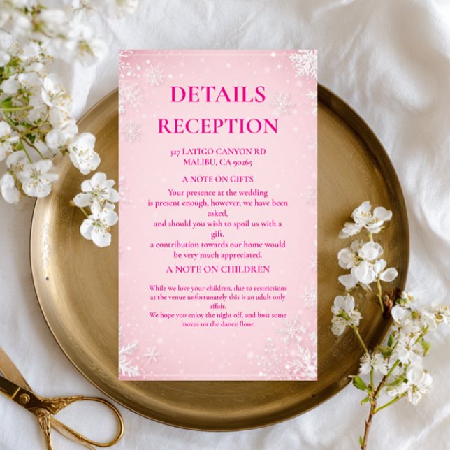 Delicate Blush Snowflake Winter Glow Enclosure Card (Creator Uploaded)