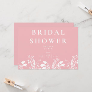 Delicate Blush White Wildflower Bridal Shower  Invitation
