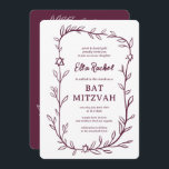 Delicate Botanical Bar Bat Mitzvah CUSTOM QR Code  Invitation<br><div class="desc">Perfect card to announce a bat mitzvah, bar mitzvah or other Jewish celebration! Hand drawn delicate leaf trame art for you! FULLY CUSTOMIZABLE! Click on “Personalise” above to edit the text. Click "edit using design tool" to adjust the fonts, colours and placements and to add your link to the QR...</div>