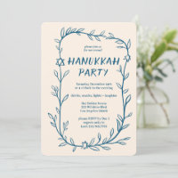 Delicate Botanical Hanukkah Party Star of David