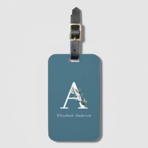 Delicate Botanical Monogram Luggage Tag