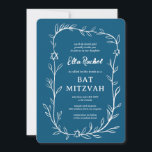 Delicate Botanical Star of David Bar Bat Mitzvah Invitation<br><div class="desc">Perfect card to announce a bat mitzvah, bar mitzvah or other Jewish celebration! Hand drawn delicate leaf trame art for you! FULLY CUSTOMIZABLE! Click on “Personalise” above to edit the text. Click "edit using design tool" to adjust the fonts, colours and placements and to add text to the back side...</div>