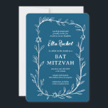 Delicate Botanical Star of David Bar Bat Mitzvah Invitation<br><div class="desc">Perfect card to announce a bat mitzvah, bar mitzvah or other Jewish celebration! Hand drawn delicate leaf trame art for you! FULLY CUSTOMIZABLE! Click on “Personalise” above to edit the text. Click "edit using design tool" to adjust the fonts, colours and placements and to add text to the back side...</div>