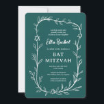 Delicate Botanical Star of David Bar Bat Mitzvah Invitation<br><div class="desc">Perfect card to announce a bat mitzvah, bar mitzvah or other Jewish celebration! Hand drawn delicate leaf trame art for you! FULLY CUSTOMIZABLE! Click on “Personalise” above to edit the text. Click "edit using design tool" to adjust the fonts, colours and placements and to add text to the back side...</div>
