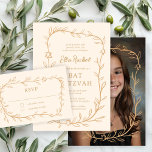 Delicate Botanical Star of David Bar Bat Mitzvah RSVP Card<br><div class="desc">Perfect response card for a bat mitzvah, bar mitzvah or other Jewish celebration! Hand drawn delicate leaf trame art for you! FULLY CUSTOMIZABLE! Click on “Personalise” above to edit the text. Click "edit using design tool" to adjust the fonts, colours and placements and to add text to the back side...</div>