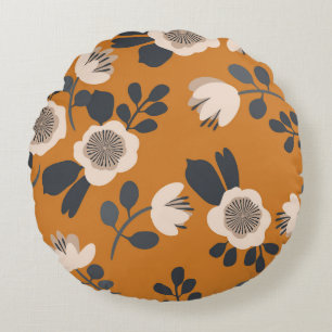 Delicate Botanical Vintage Floral Pattern Round Cushion