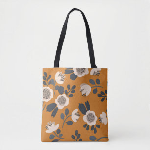 Delicate Botanical Vintage Floral Pattern Tote Bag