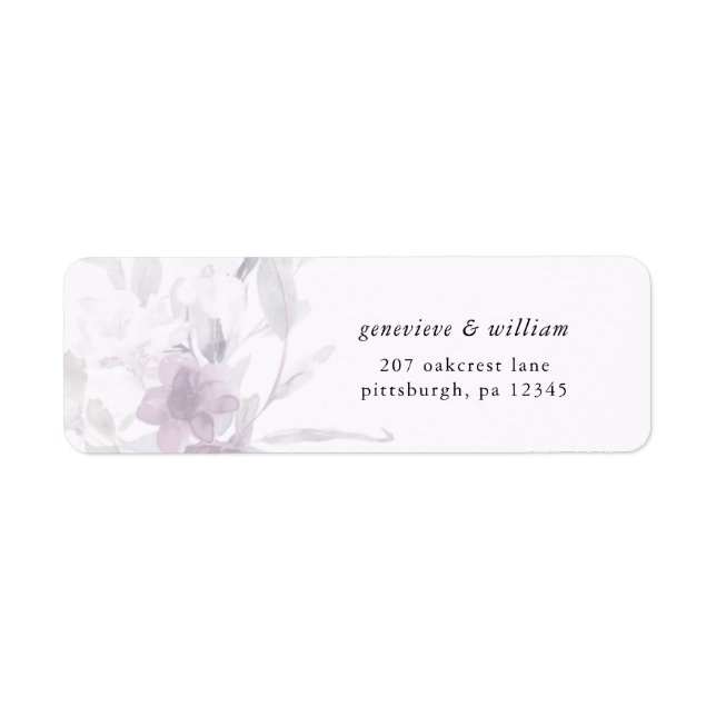 Delicate Botanical Wedding Return Address Label (Front)