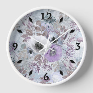 Delicate bouquet of anemones. clock