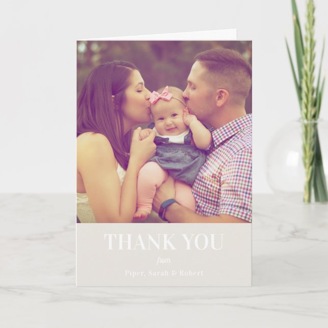 Delicate Branch Photo Thank You Card (Front)