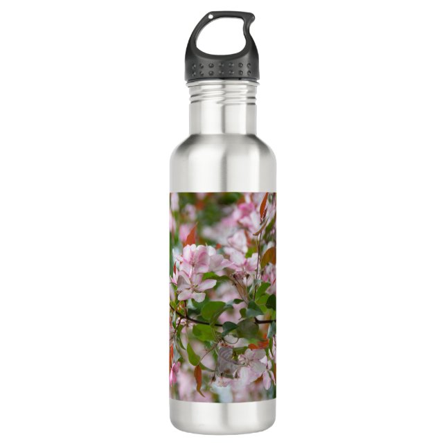 Delicate branch with flowers apple tree 710 ml water bottle (Front)