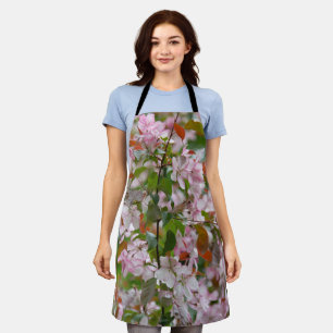 Delicate branch with flowers apple tree apron
