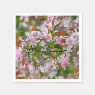 Delicate branch with flowers apple tree napkin