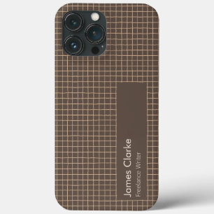 Delicate Brown Creamy Chequered Pattern iPhone 13 Pro Max Case