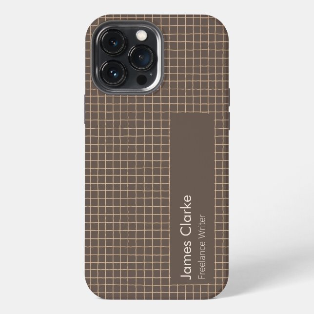 Delicate Brown Creamy Chequered Pattern iPhone Case (Back)