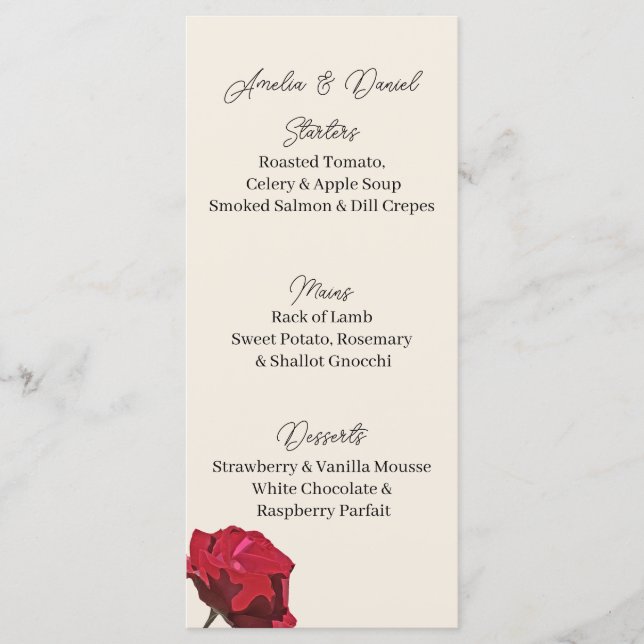 Delicate Butterfly Menu Card (Front)