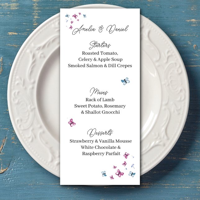 Delicate Butterfly Menu Card (Creator Uploaded)